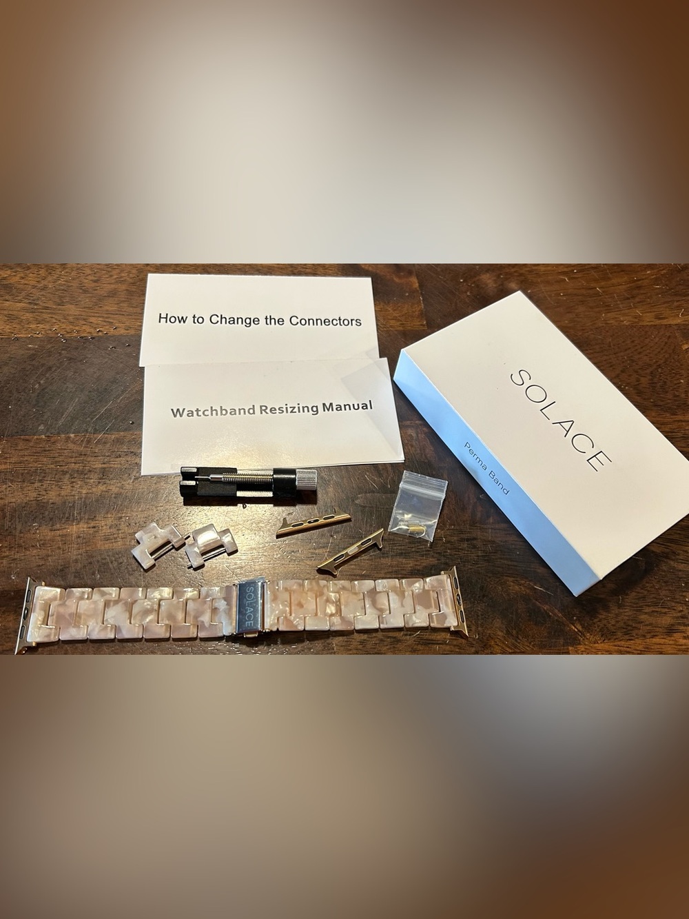 Solace Perma Band Apple Watch Band 38/40/41/42/44/45MM Powderflower Resin Gold - Picture 3 of 5